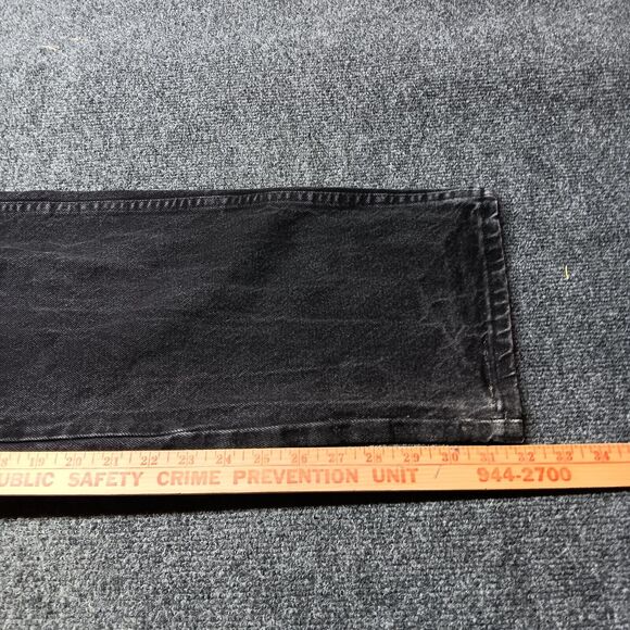 Vintage Legendary Gold Jeans Men 38x32 Black Regular Fit Straight Leg Whiskered - Picture 9 of 11